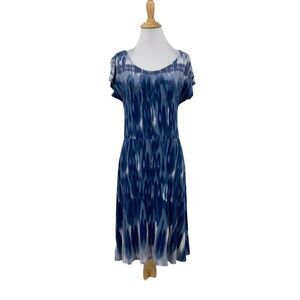 Athleta Tie Dye Swing Dress Womens S Small Cap Sleeves Athletic Stretch Scoop